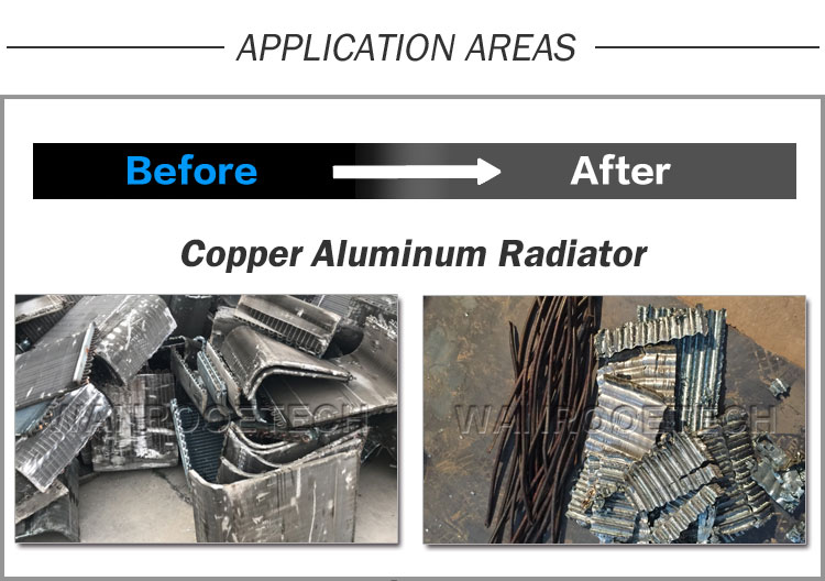 radiator separator,  radiator separating machine, copper and aluminum separator, copper separator machine, separate copper aluminum machine