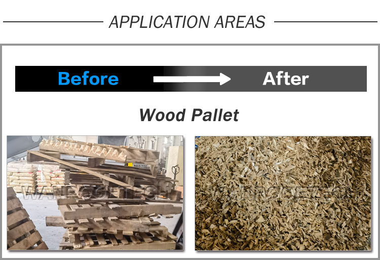 Wood Pallet Recycling Wood Chipper Shredder Machine Application