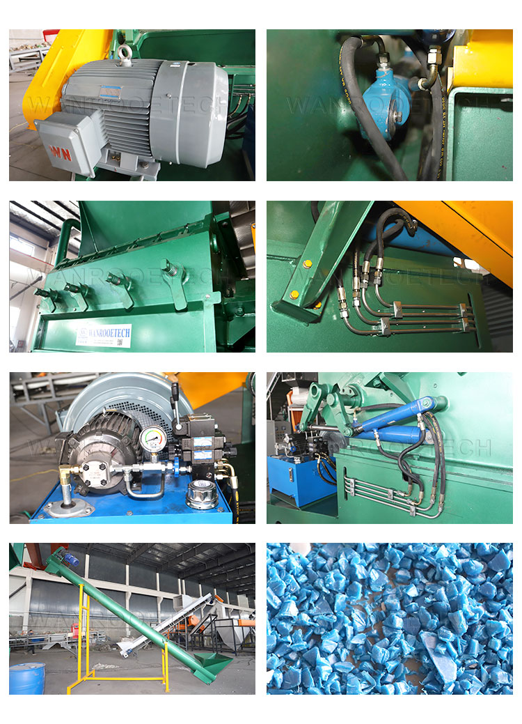 Máquina plástica de la amoladora de la trituradora de la hoja del barril hueco de la película inútil Máquina plástica de la amoladora de la trituradora de la hoja del barril hueco de la película inútil