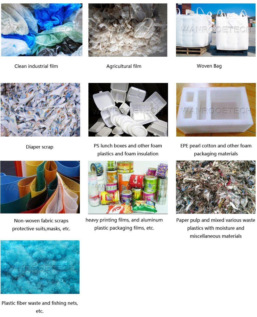 Película de PP / PE que exprime la planta de granulación de granulación materiales aplicables Película de PP / PE que exprime la planta de granulación de granulación materiales aplicables