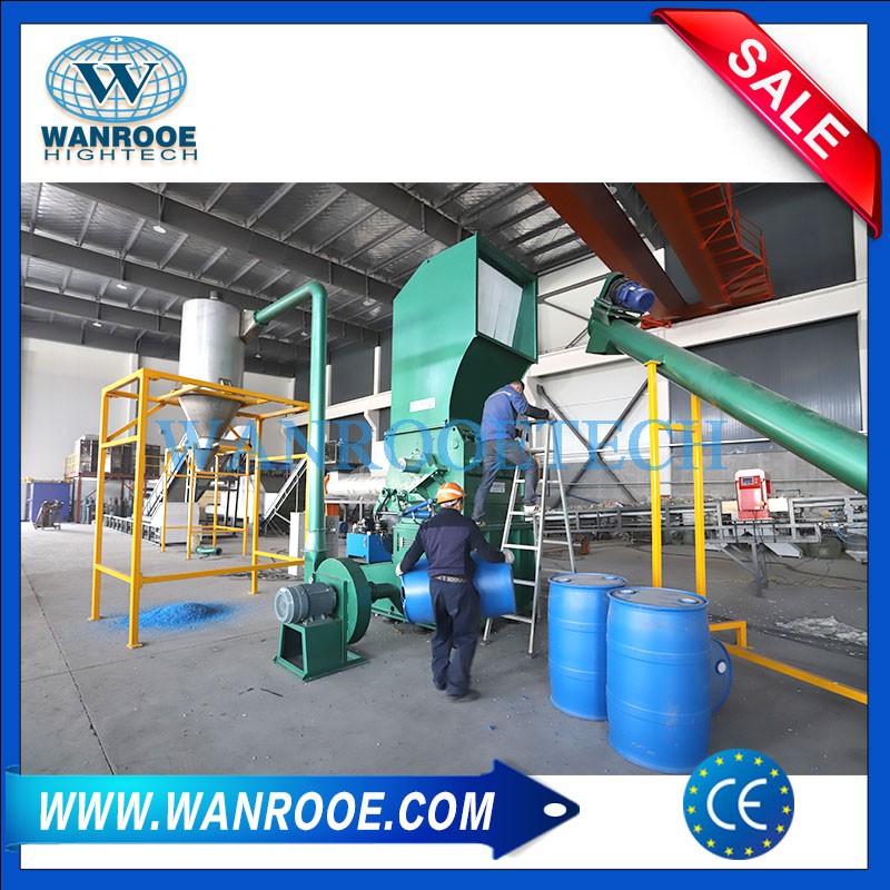 Máquina plástica de la amoladora de la trituradora de la hoja del barril hueco de la película inútil