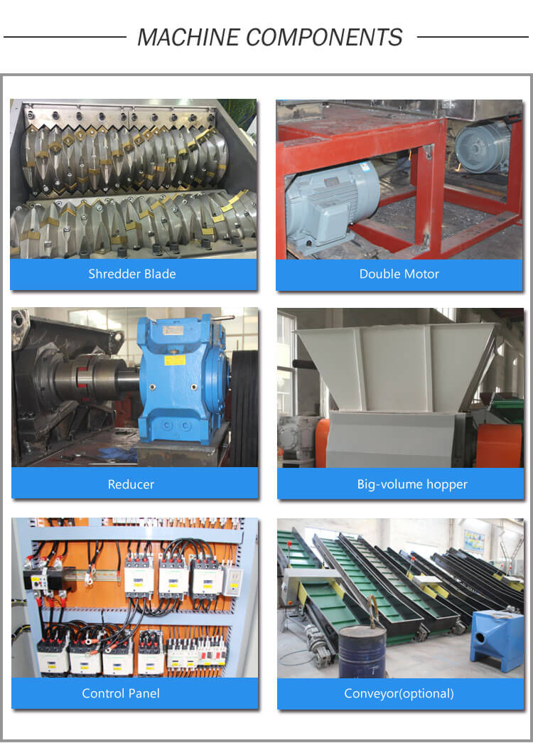 Trituradora de doble rodillo-componentes