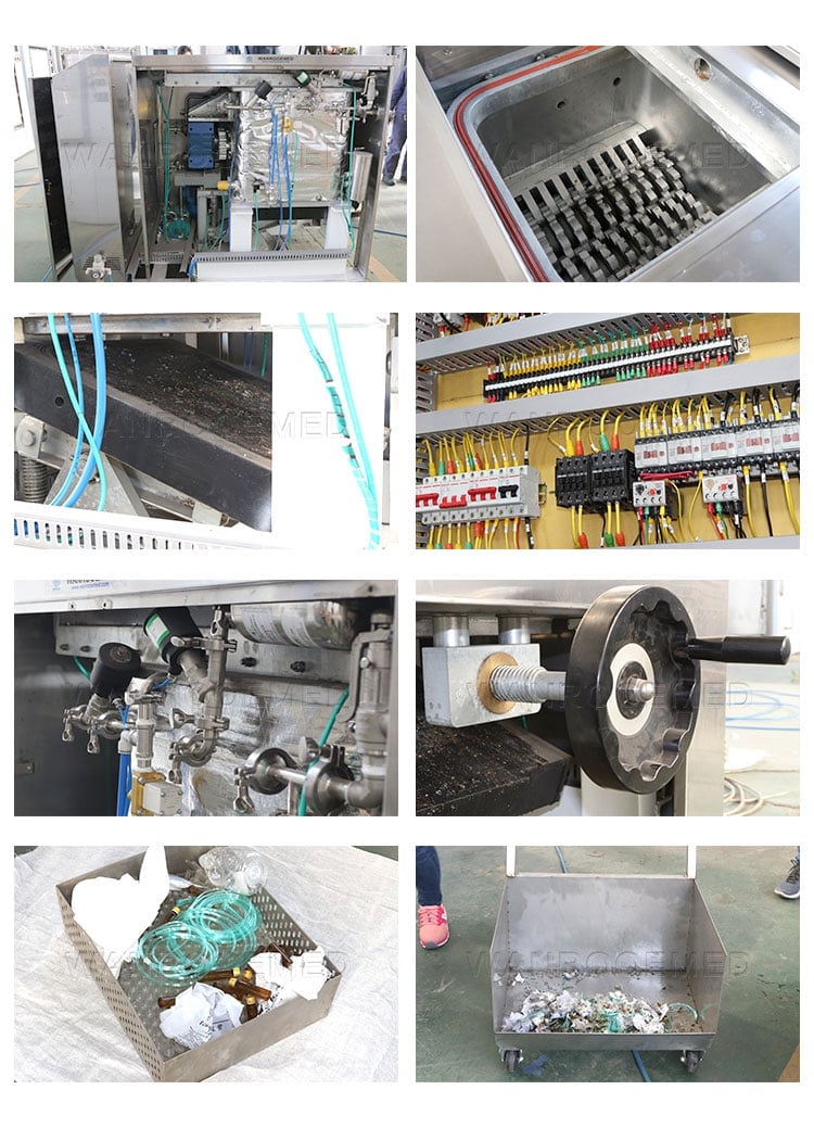 Hospital Waste Treatment Disposal Equipment Medical Waste Shredder Machine with Sterilizer
