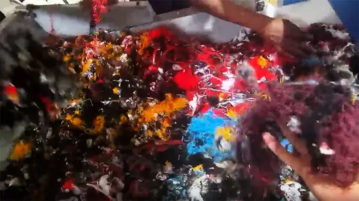 wanrooetech-pp fiber waste recycling line-3 pp fiber waste shredding result