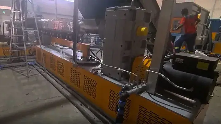 wanrooetech-pp fiber waste recycling line-5 double stage pellet machine