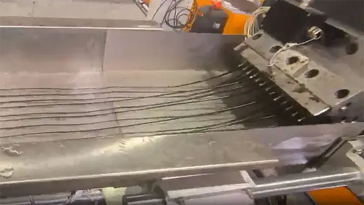 wanrooetech-pp fiber waste recycling line-7 water-flushed extrusion pelletizing equipment