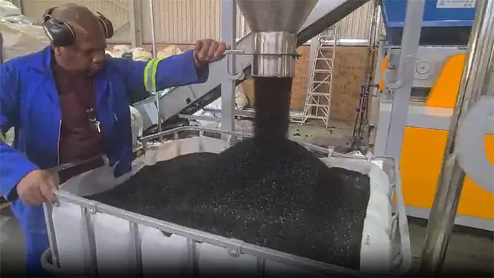 wanrooetech-pp fiber waste recycling line-7 water-flushed extrusion pelletizing equipment